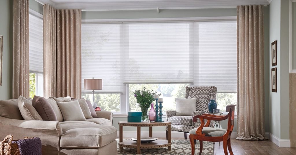 Graber Pleated Shades Living Room