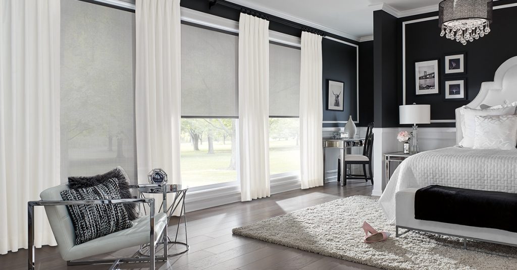 Graber Solar Roller Shades Bedroom