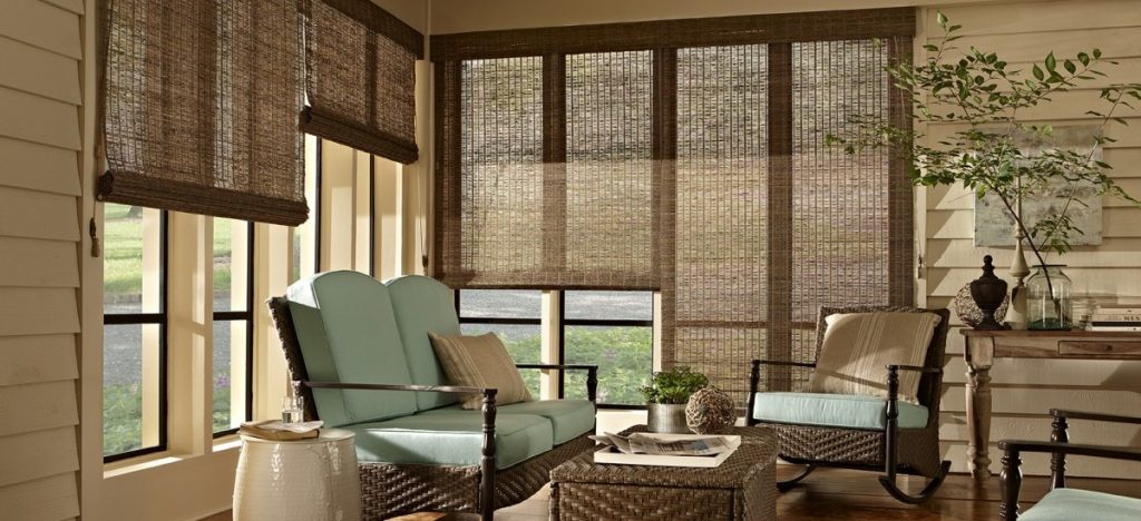 Natural Woven Shades Living Room